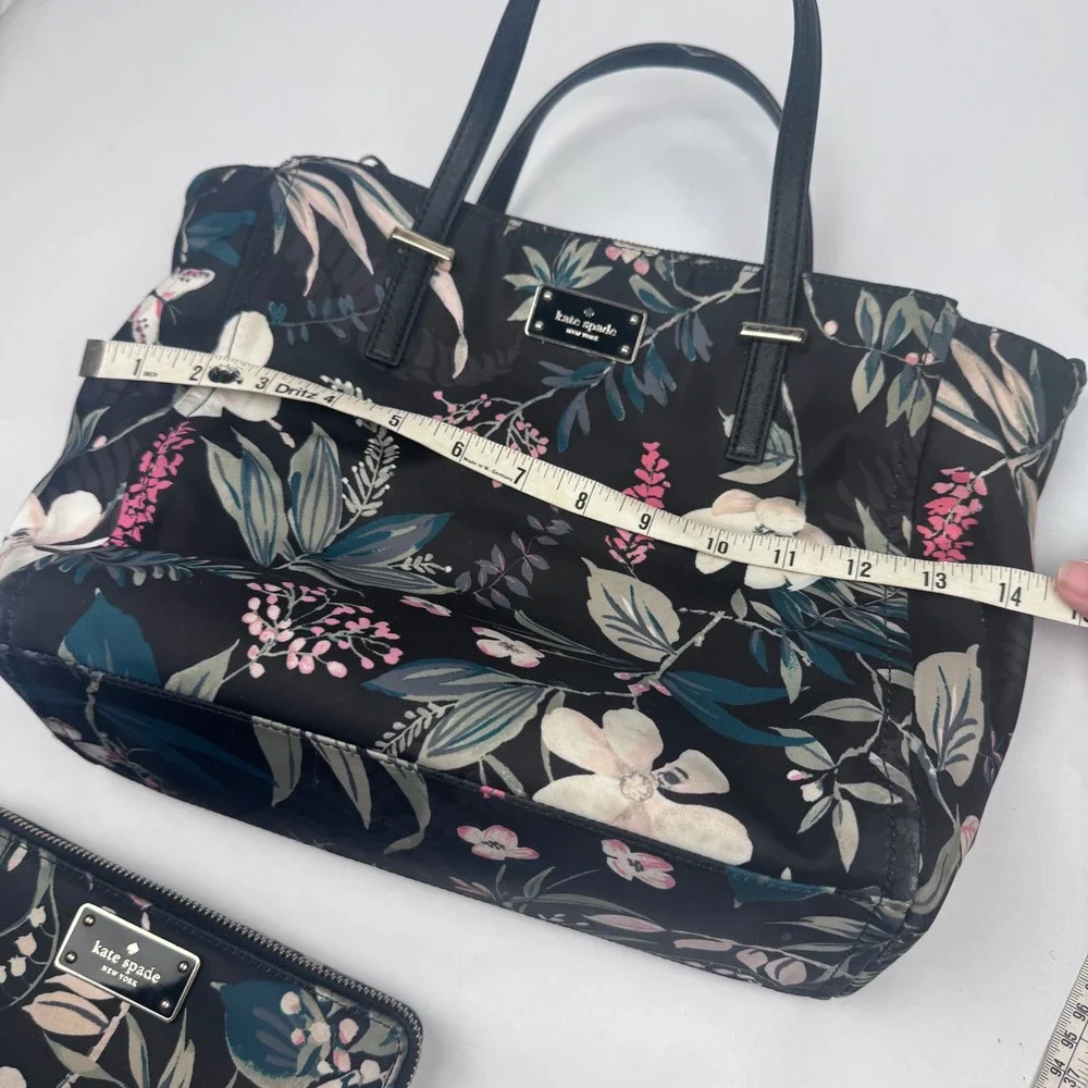 Kate Spade Alyse Wilson Road Botanical Purse & Wallet Black
